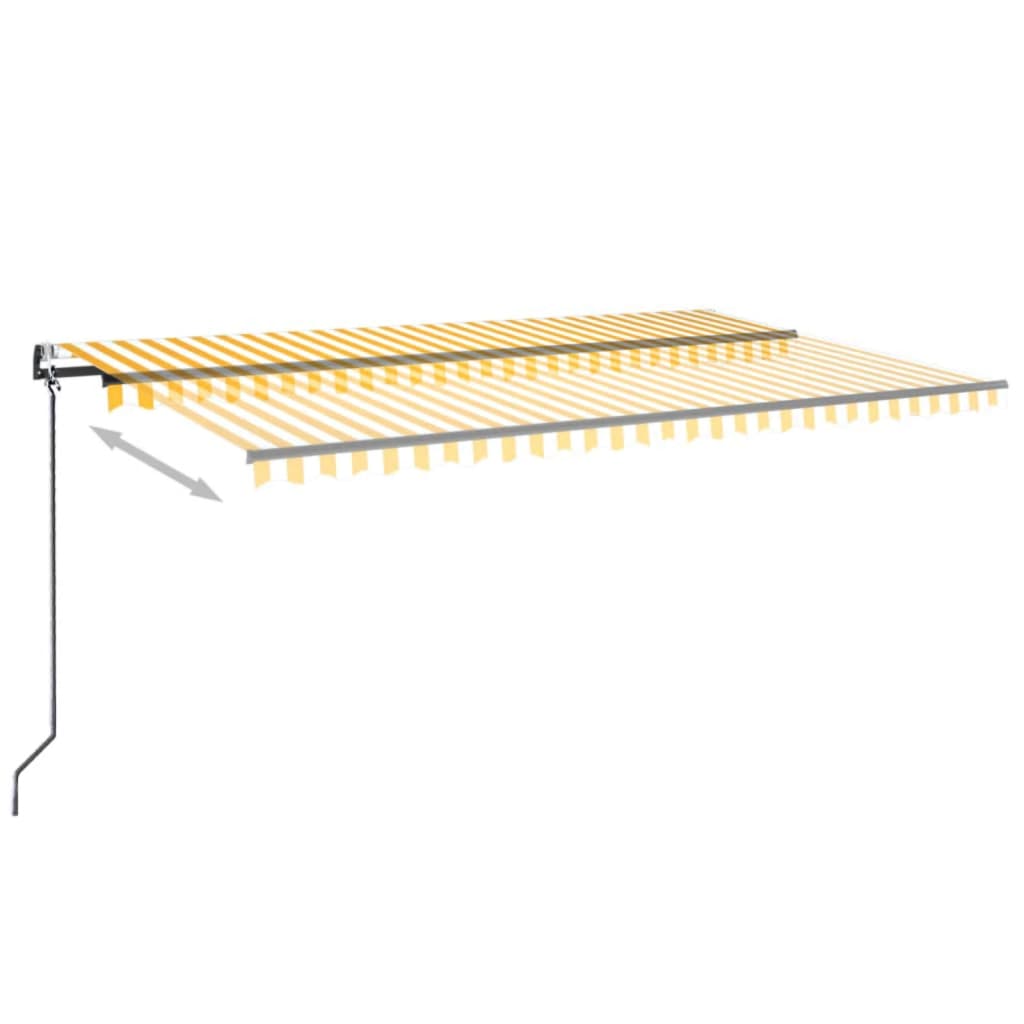 Automatická zatahovací markýza 500 x 300 cm žlutobílá