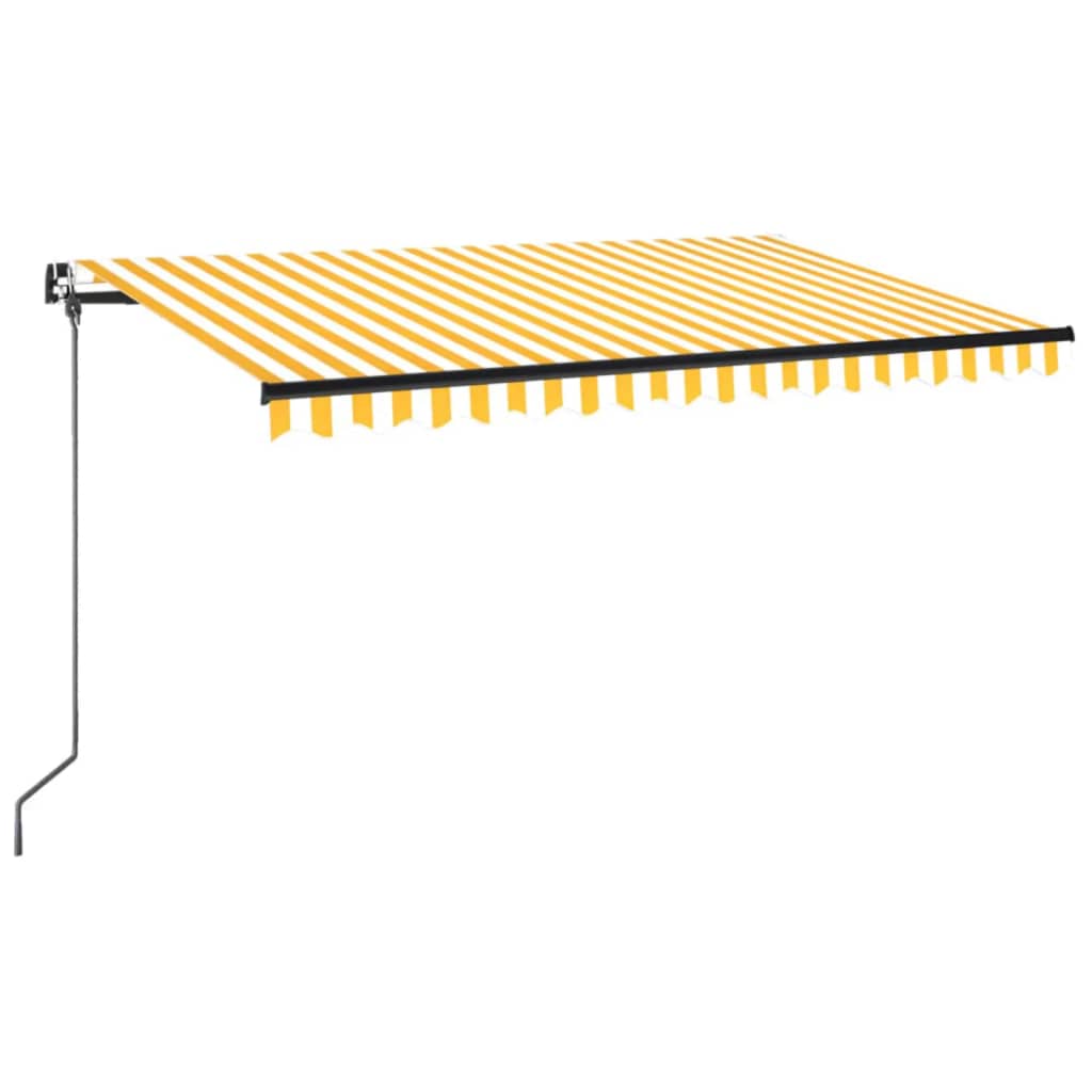 Ručně zatahovací markýza 400 x 350 cm žlutobílá