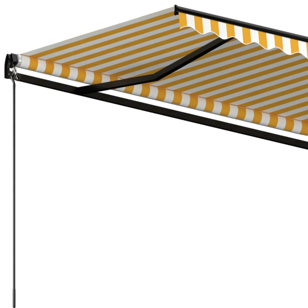 Ručně zatahovací markýza 400 x 350 cm žlutobílá