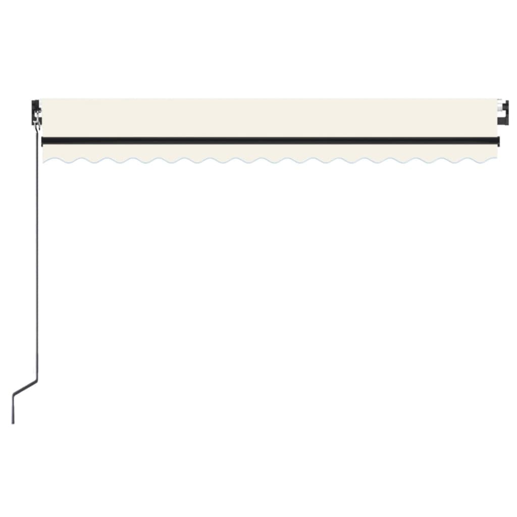 Ručně zatahovací markýza s LED světlem 400 x 350 cm krémová