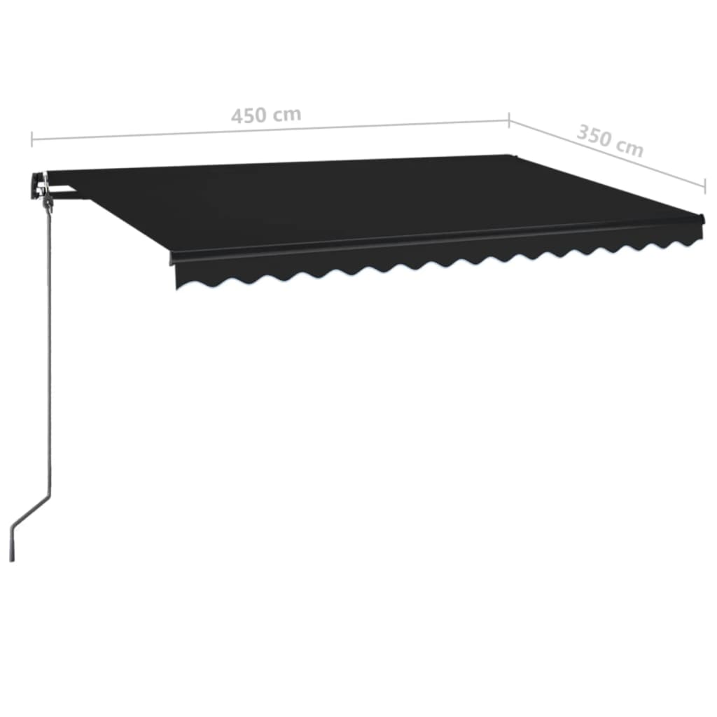 Ručně zatahovací markýza 450 x 350 cm antracitová