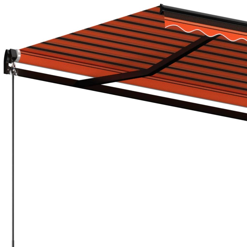 Ručně zatahovací markýza 450 x 350 cm oranžovo-hnědá