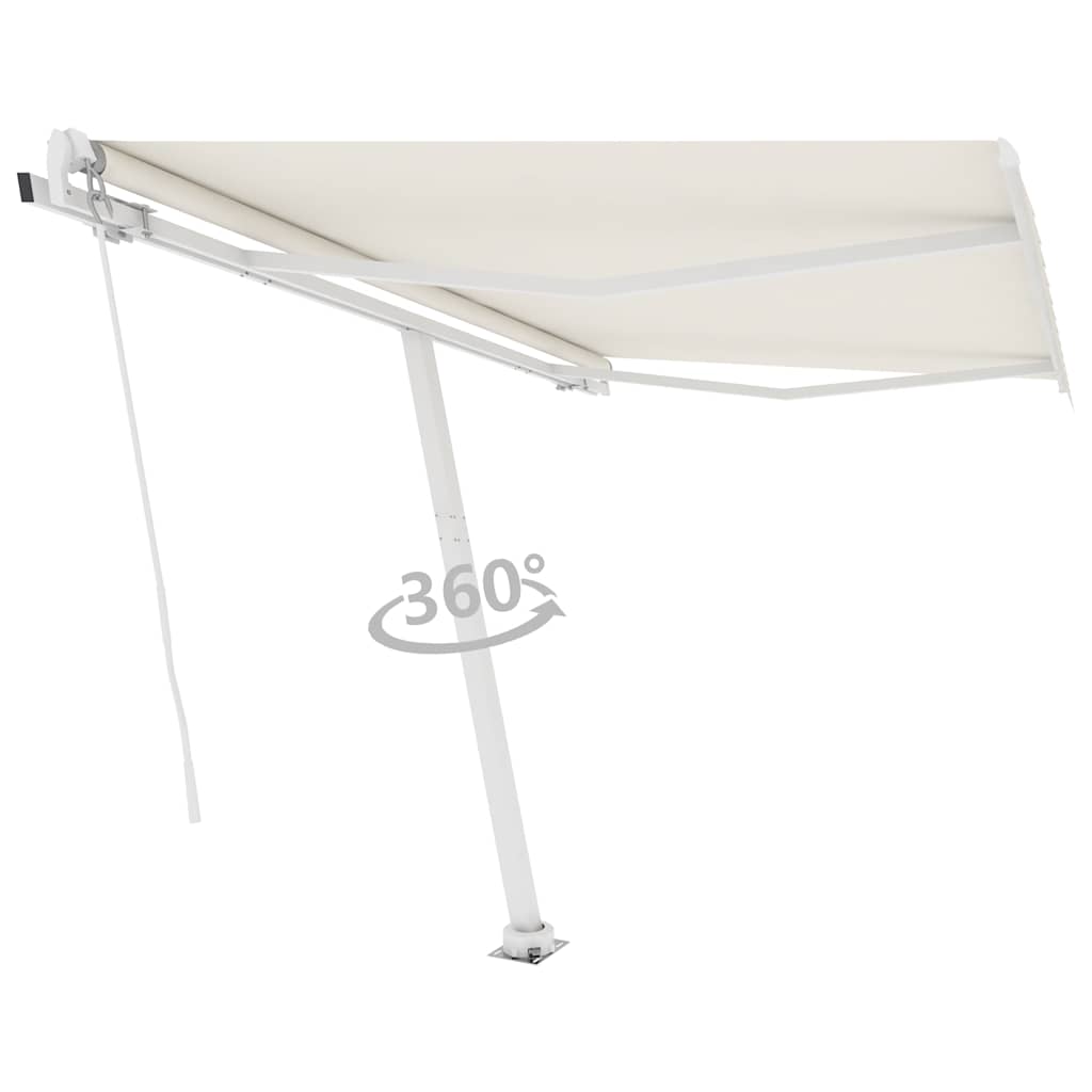 Volně stojící ručně zatahovací markýza 300 x 250 cm krémová