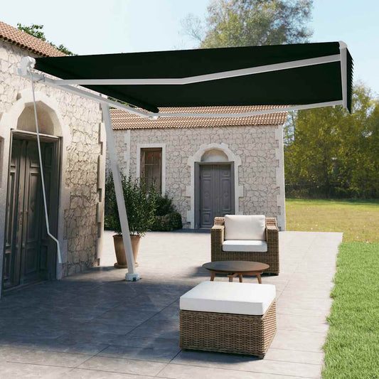 Volně stojící ručně zatahovací markýza 400 x 350 cm antracitová