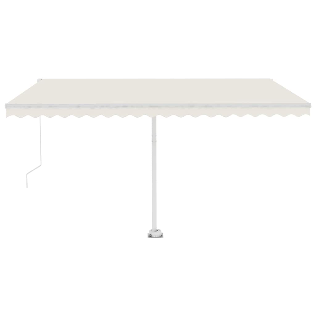 Ručně zatahovací markýza s LED světlem 400 x 350 cm krémová