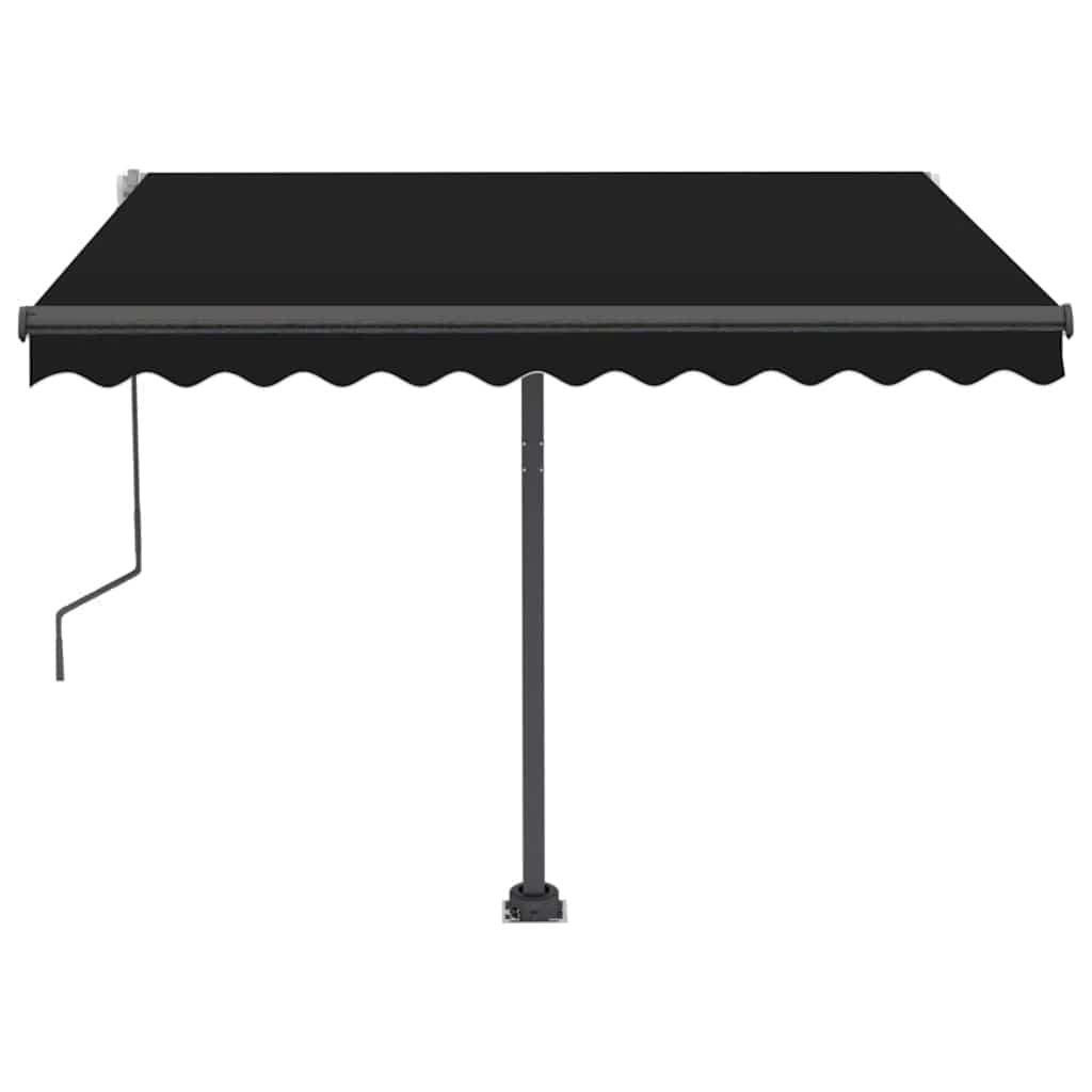Ručně zatahovací markýza s LED světlem 300 x 250 cm antracitová