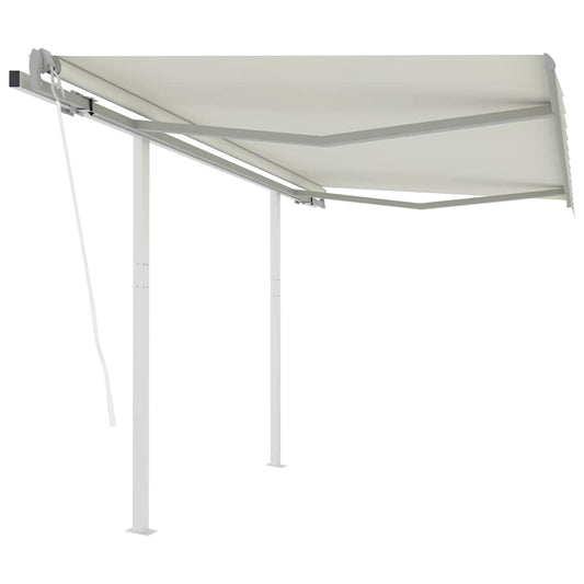 Automatická zatahovací markýza se sloupky 3 x 2,5 m krémová