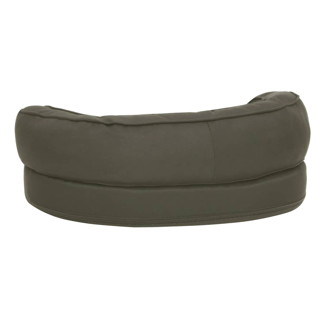 Ergonomický pelíšek pro psy 60 x 42 cm lněný vzhled tmavě šedý