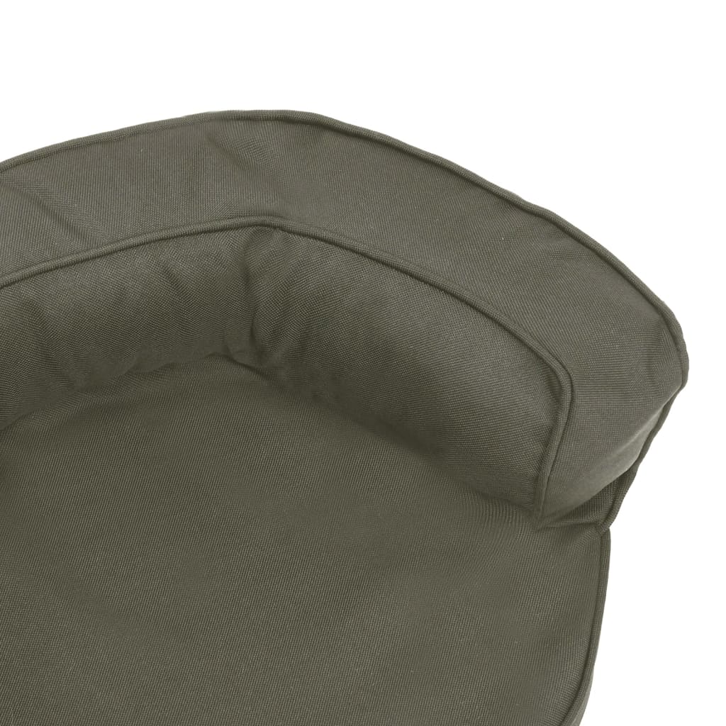 Ergonomický pelíšek pro psy 60 x 42 cm lněný vzhled tmavě šedý
