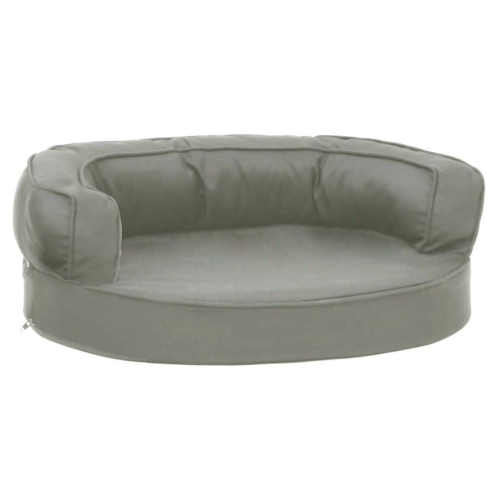 Ergonomický pelíšek pro psy 60 x 42 cm lněný vzhled šedý