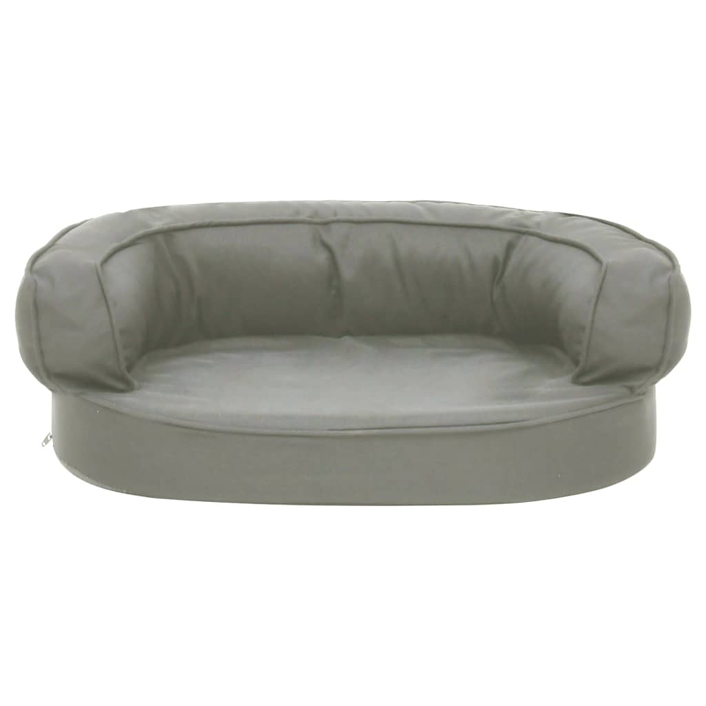 Ergonomický pelíšek pro psy 60 x 42 cm lněný vzhled šedý