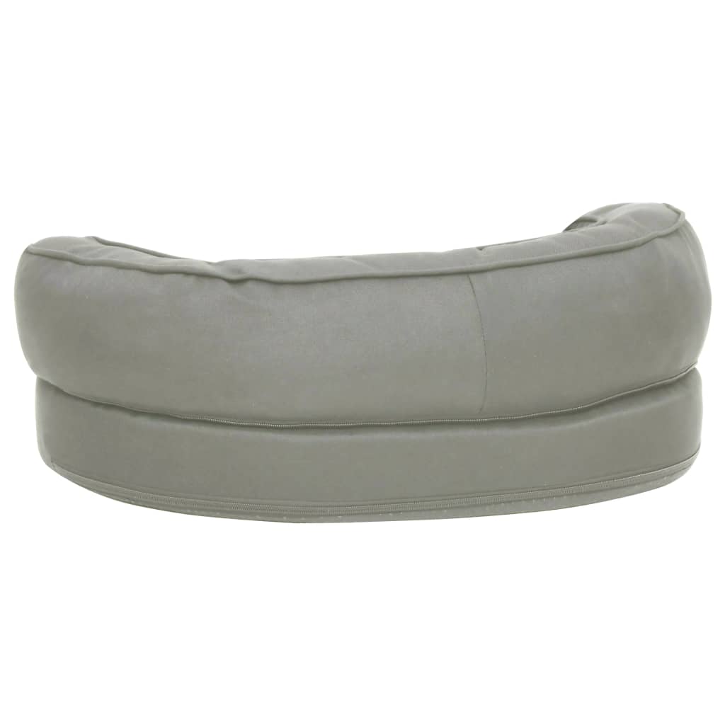 Ergonomický pelíšek pro psy 60 x 42 cm lněný vzhled šedý