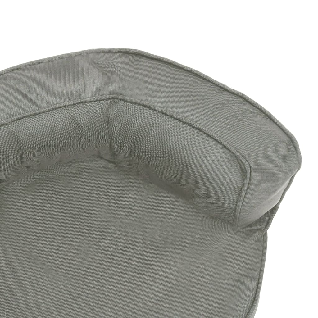 Ergonomický pelíšek pro psy 60 x 42 cm lněný vzhled šedý