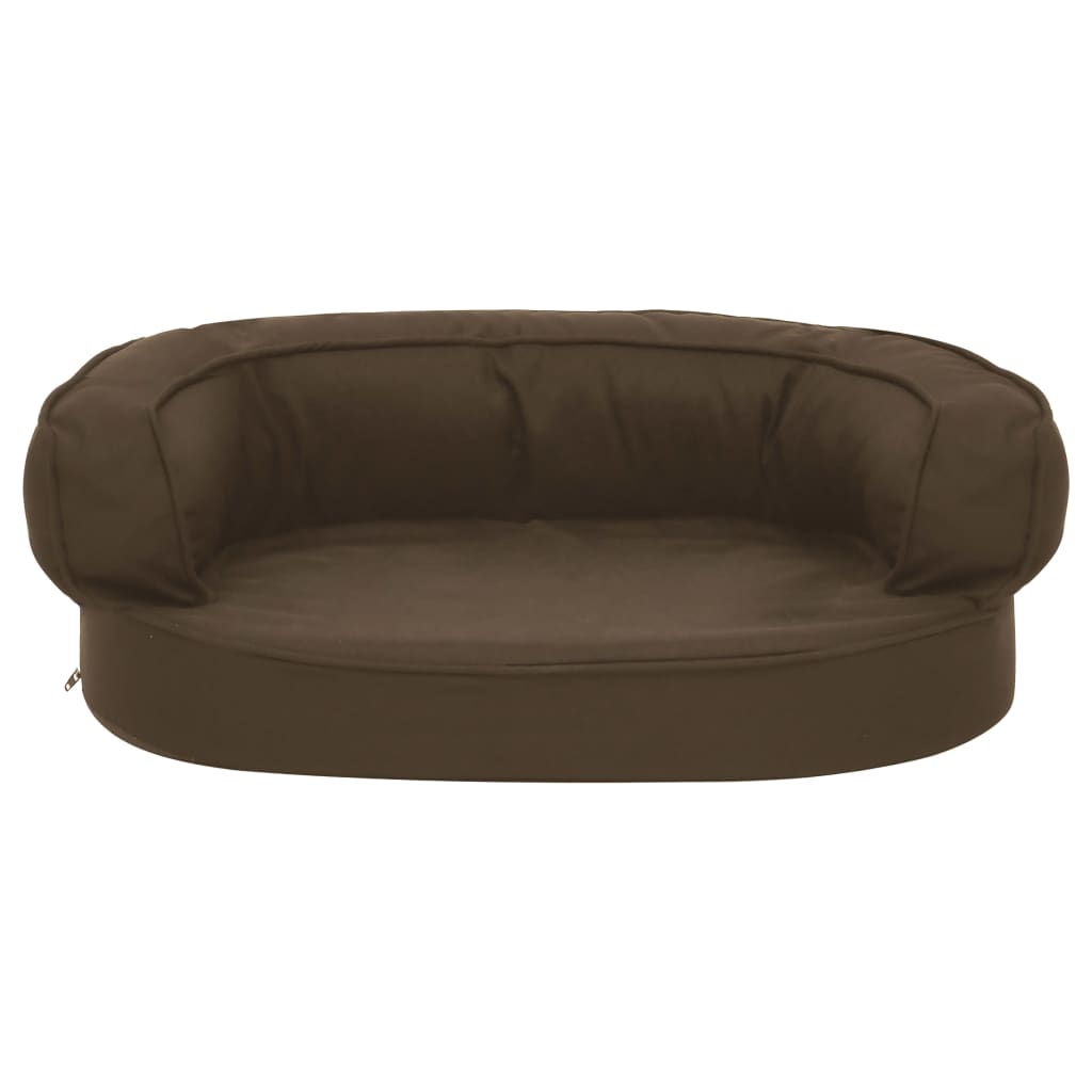 Ergonomický pelíšek pro psy 60 x 42 cm lněný vzhled hnědý