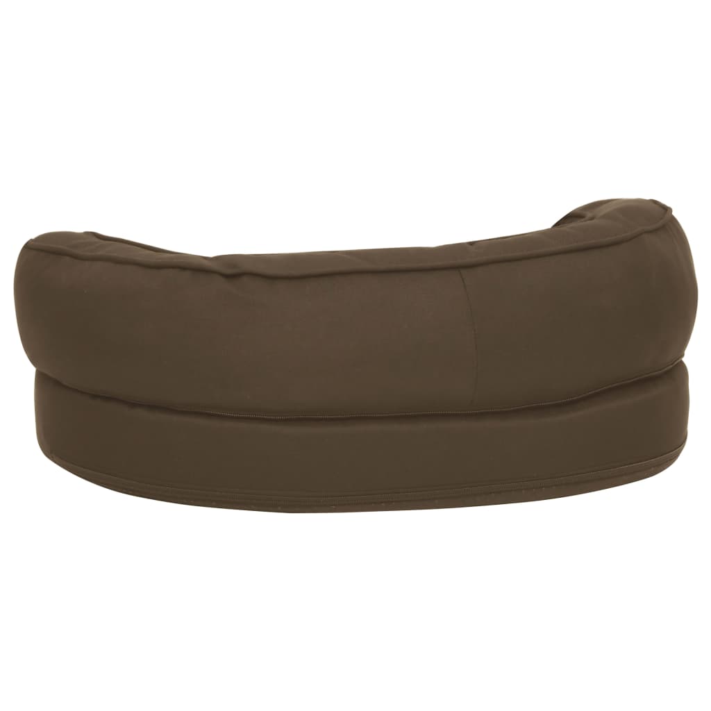 Ergonomický pelíšek pro psy 60 x 42 cm lněný vzhled hnědý