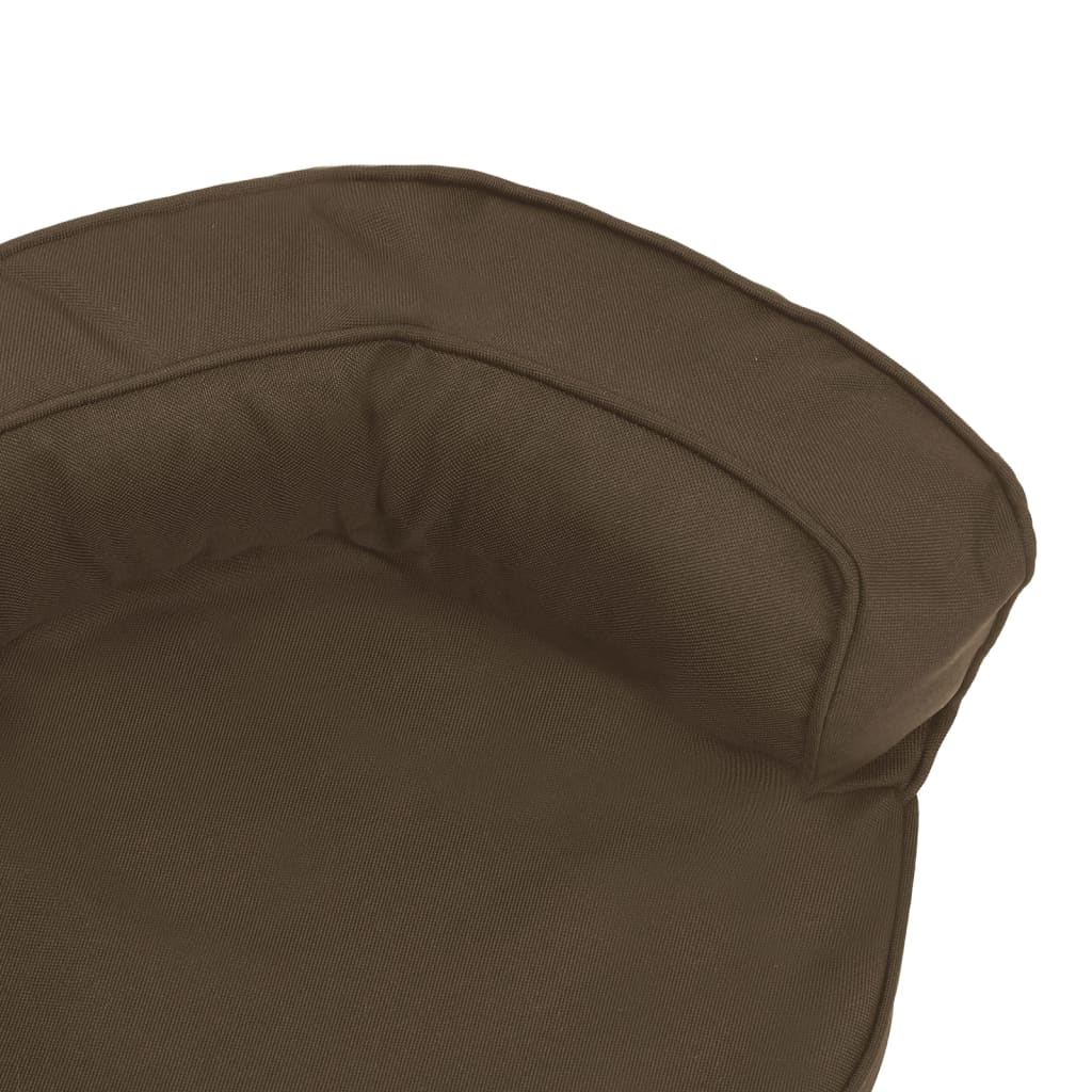 Ergonomický pelíšek pro psy 60 x 42 cm lněný vzhled hnědý