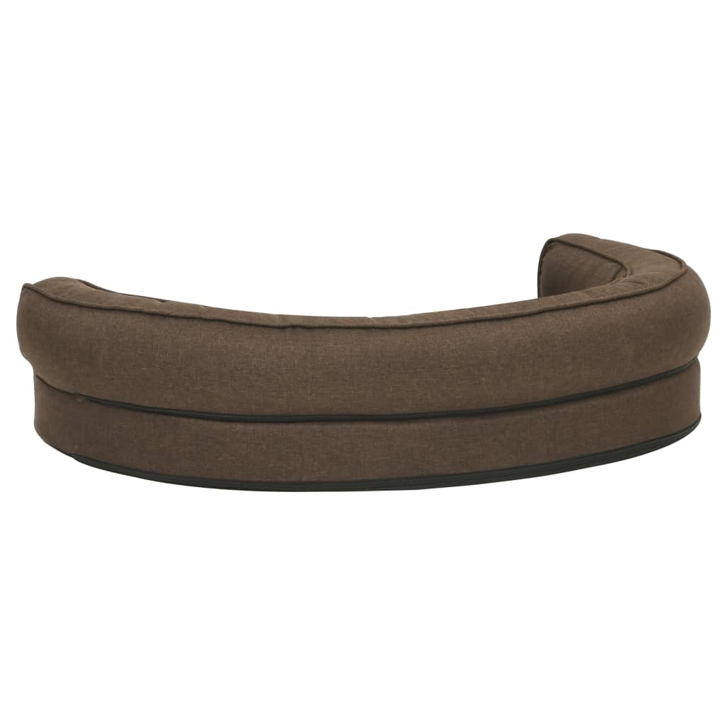 Ergonomický pelíšek pro psy 75 x 53 cm lněný vzhled hnědý
