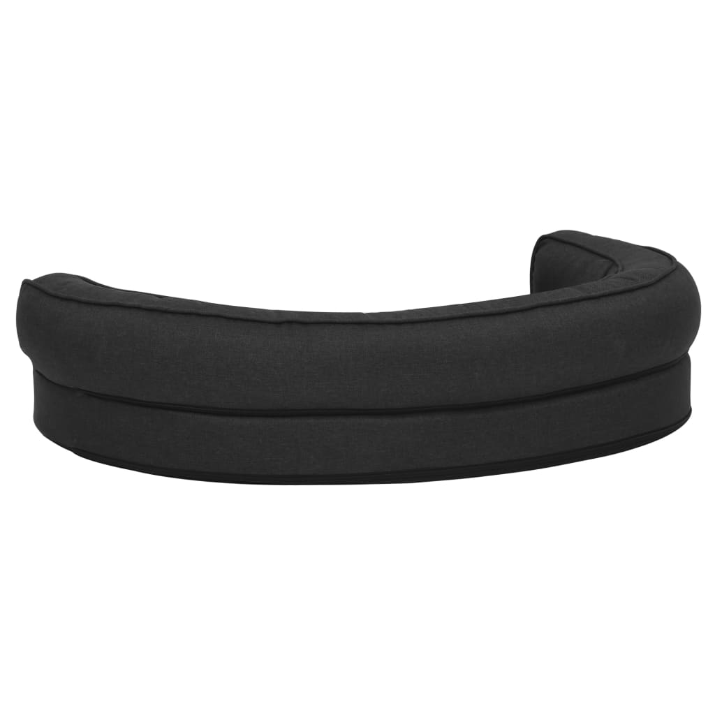 Ergonomický pelíšek pro psy 75 x 53 cm lněný vzhled černý