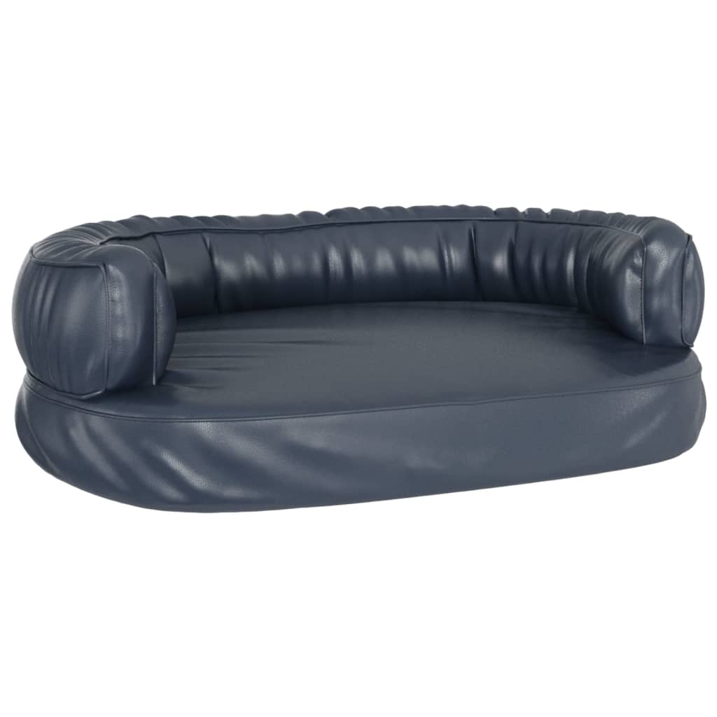 Ergonomický molitanový pelíšek pro psy modrý 60x42cm umělá kůže