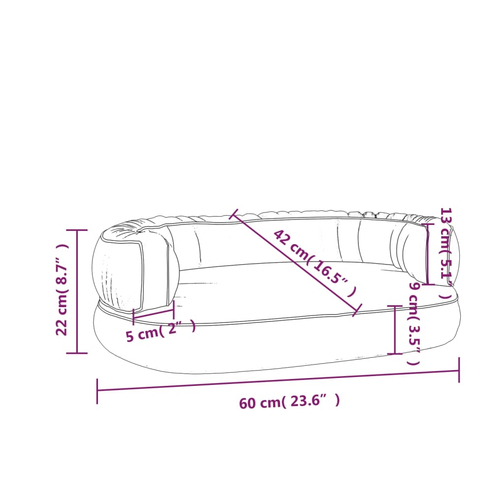 Ergonomický molitanový pelíšek pro psy modrý 60x42cm umělá kůže