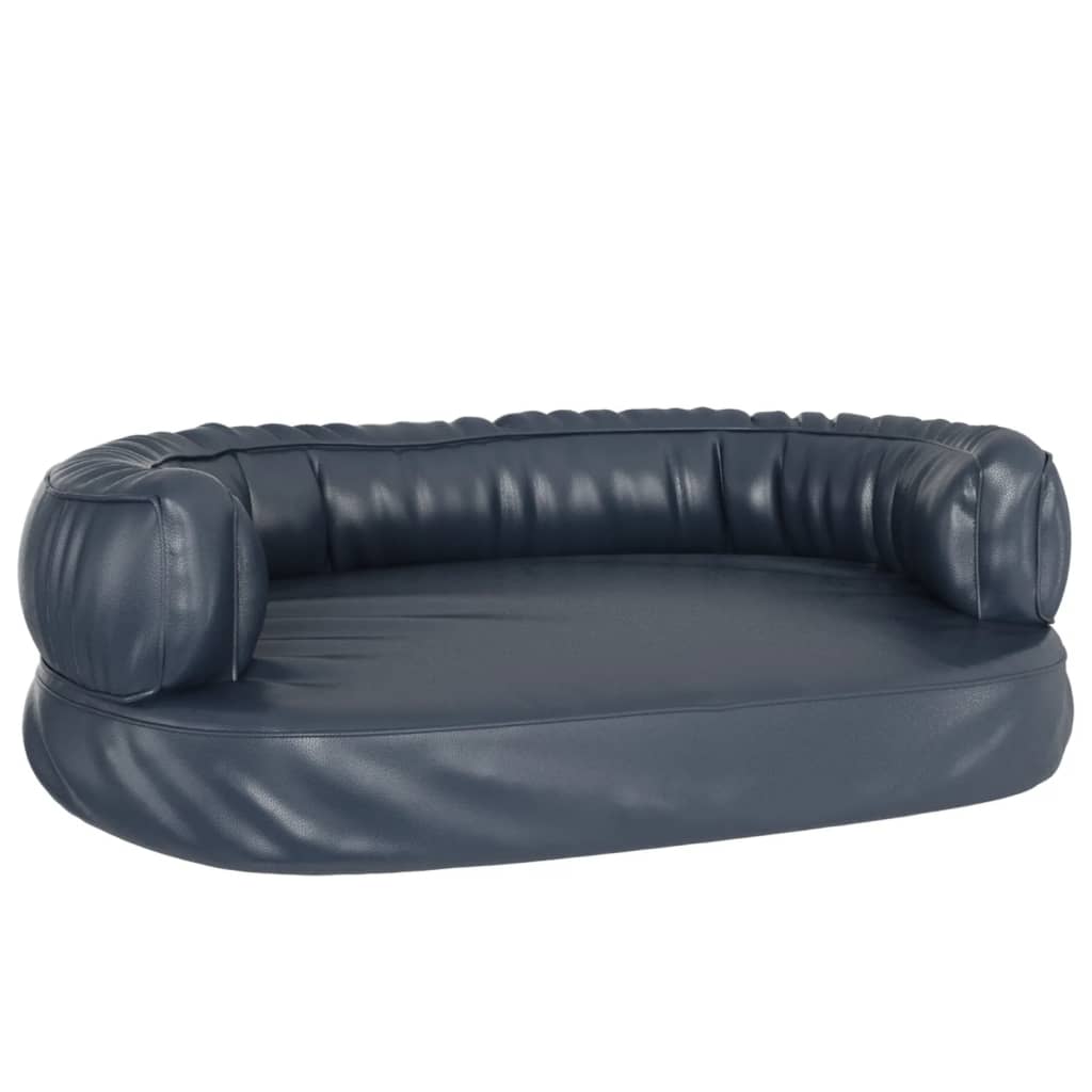 Ergonomický molitanový pelíšek pro psy modrý 75x53cm umělá kůže