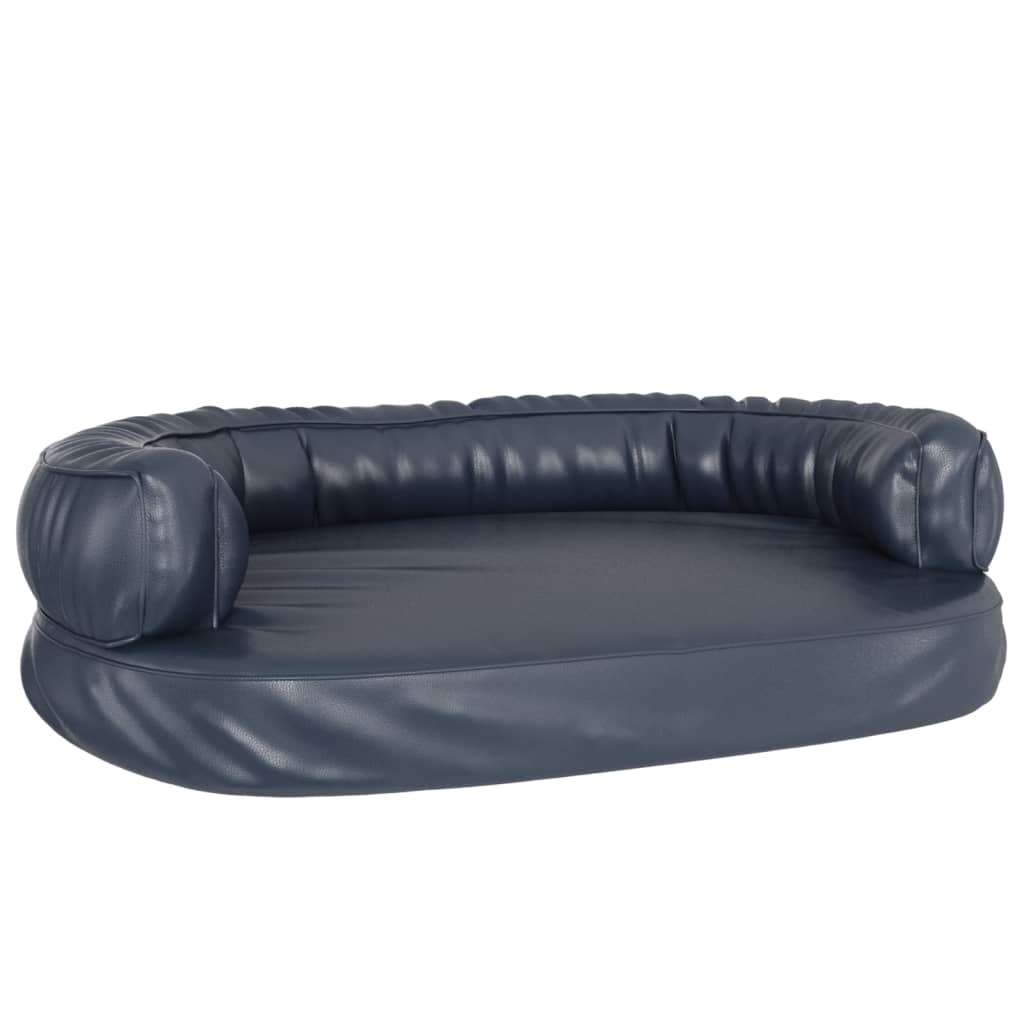 Ergonomický molitanový pelíšek pro psy modrý 88x65cm umělá kůže