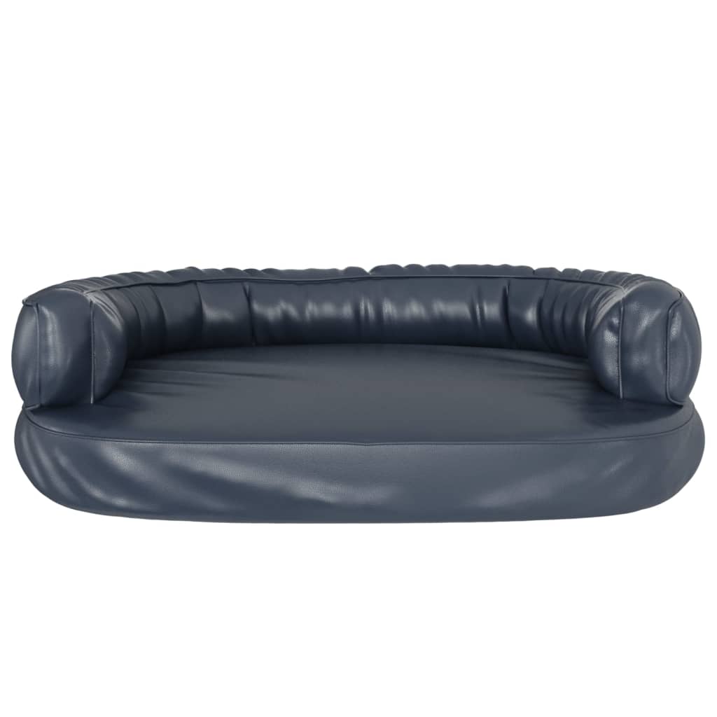 Ergonomický molitanový pelíšek pro psy modrý 88x65cm umělá kůže