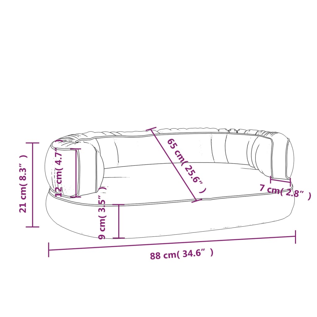 Ergonomický molitanový pelíšek pro psy modrý 88x65cm umělá kůže