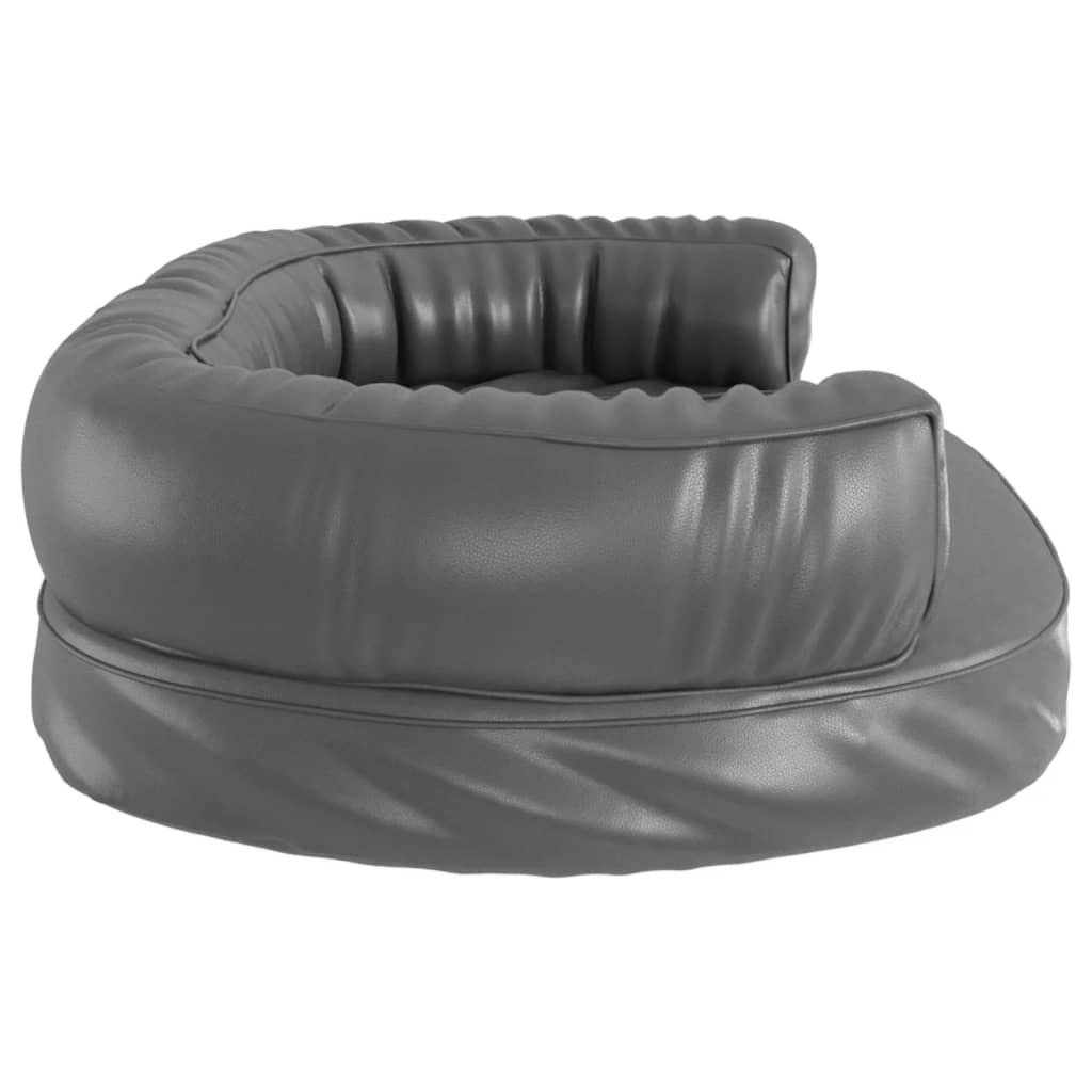 Ergonomický molitanový pelíšek pro psy šedý 75x53 cm umělá kůže