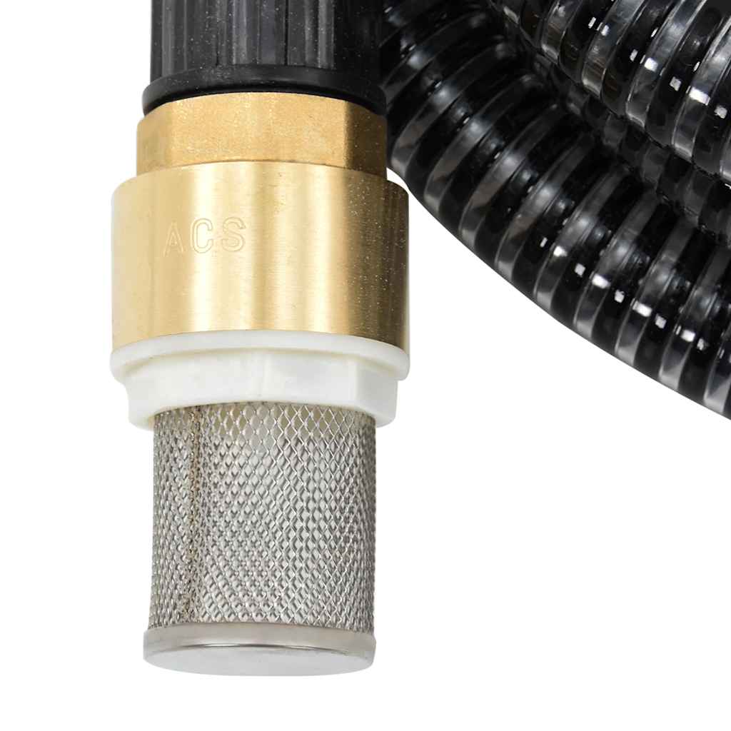 Sací hadice s mosaznými konektory černá 1,1" 3 m PVC