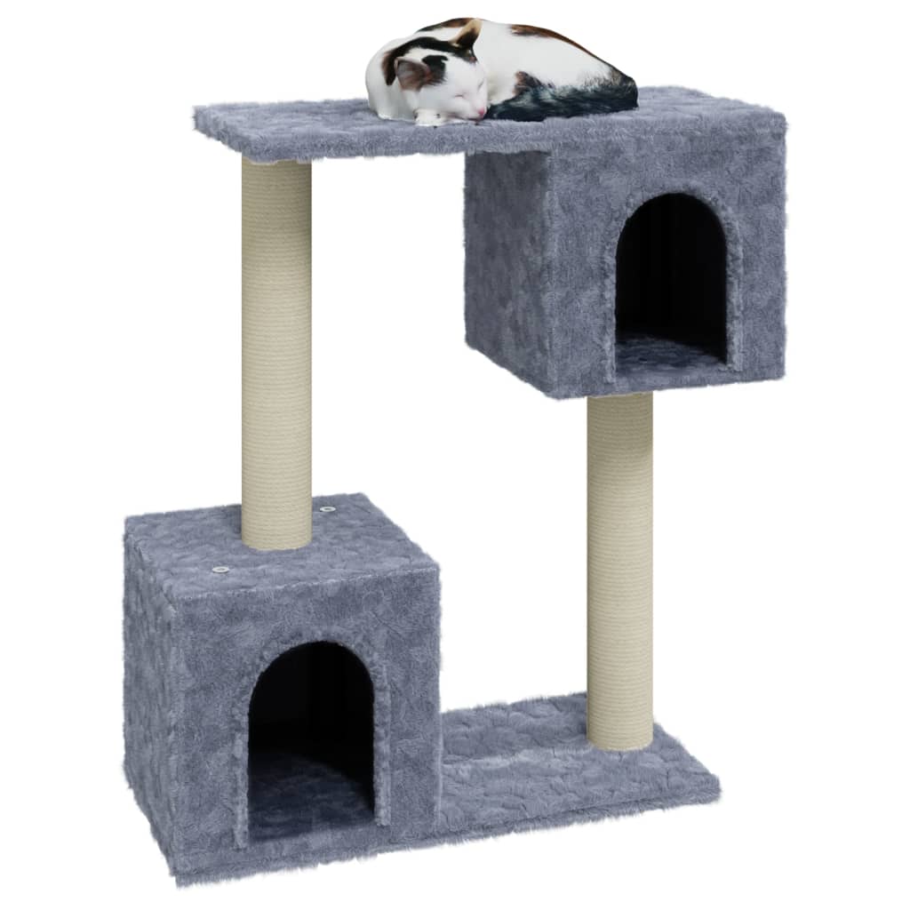 Škrabadlo pro kočky se sisalovými sloupky světle šedé 60 cm