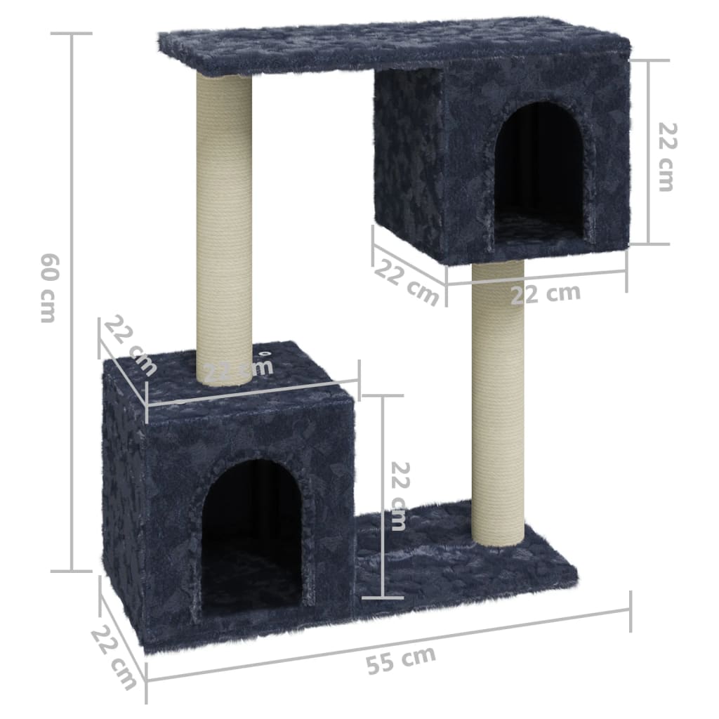Škrabadlo pro kočky se sisalovými sloupky tmavě šedé 60 cm