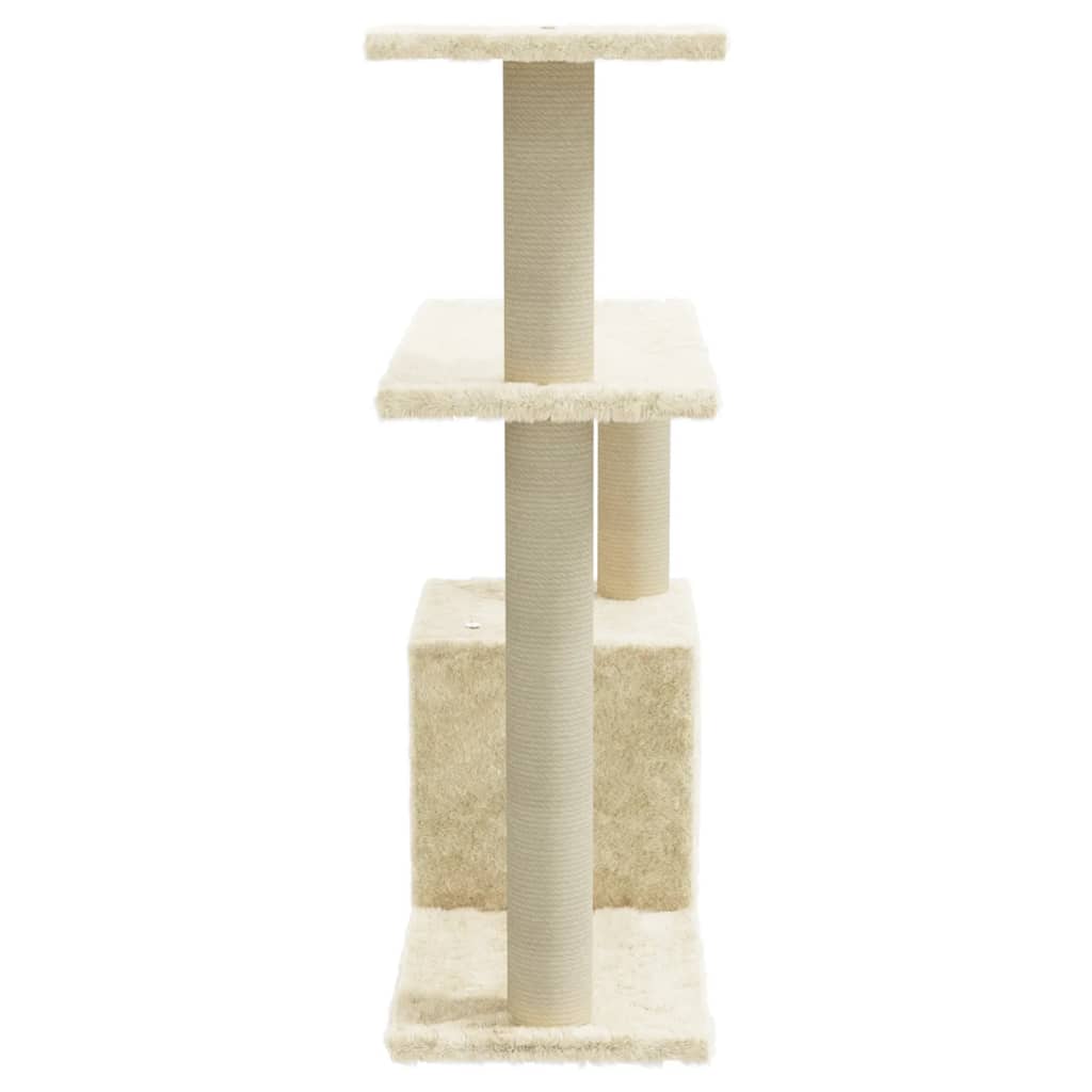 Škrabadlo pro kočky se sisalovými sloupky krémové 70 cm