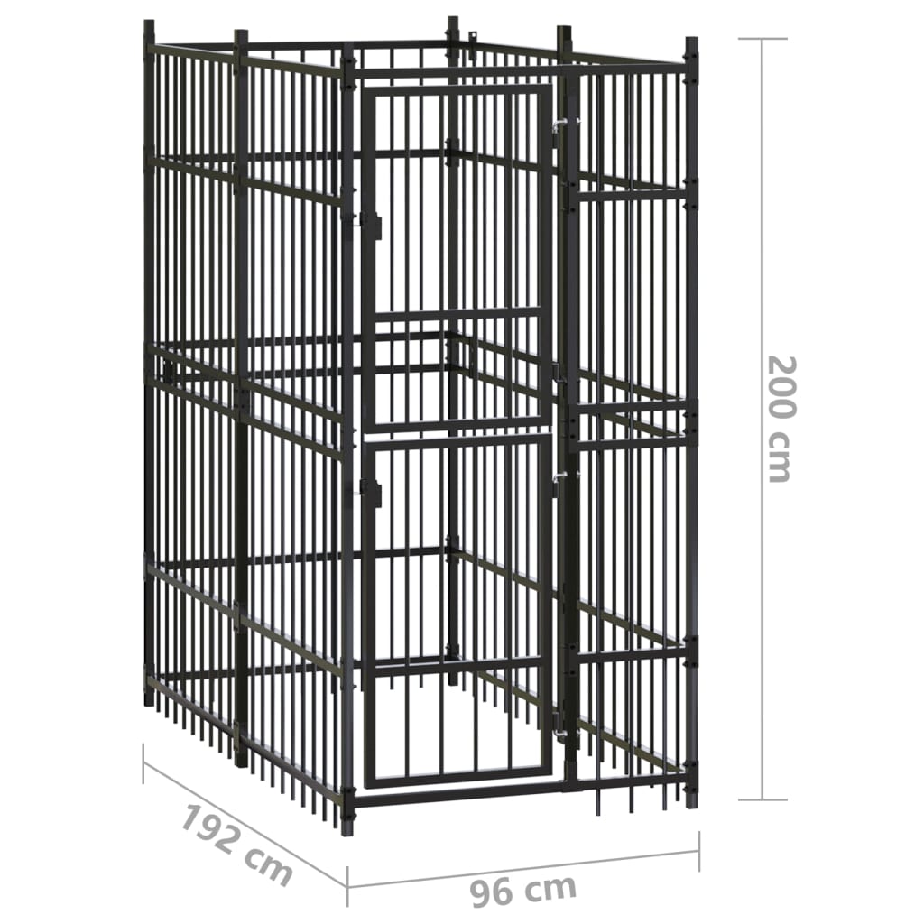 Venkovní psí kotec ocel 1,84 m²