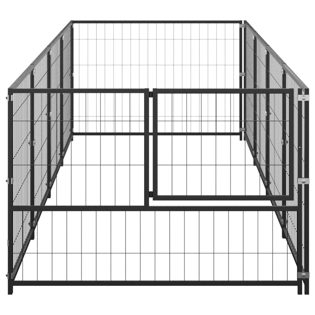 Psí kotec černý 4 m² ocel