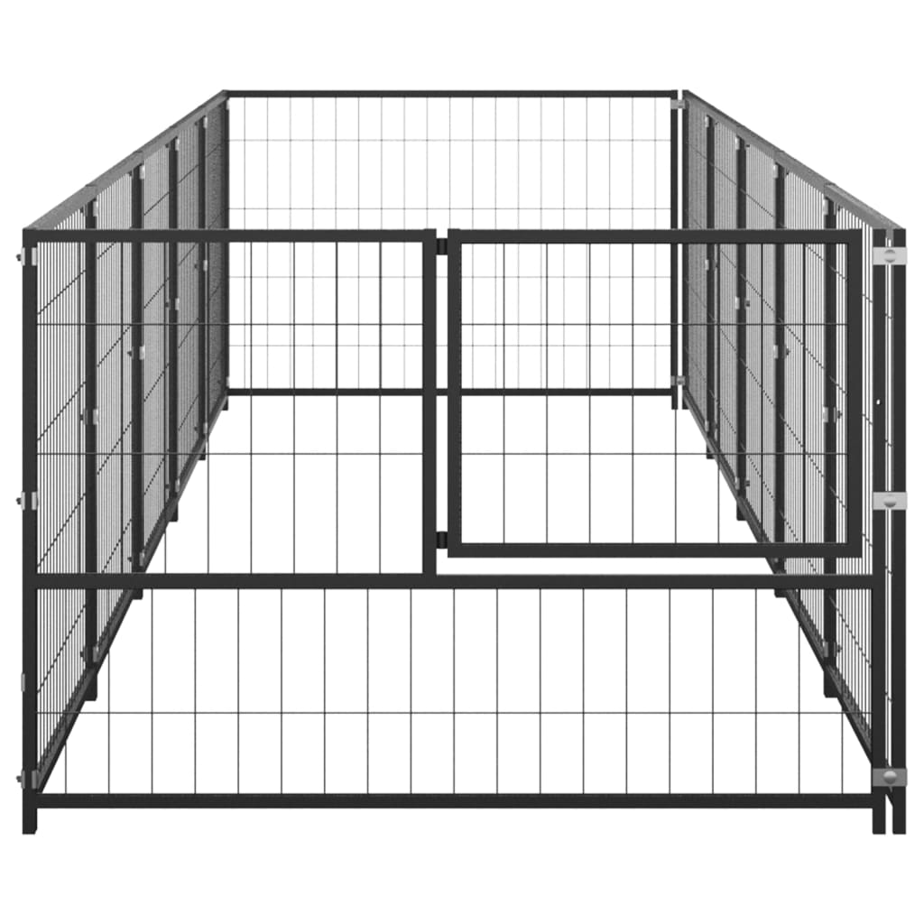 Psí kotec černý 5 m² ocel
