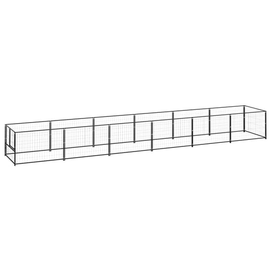 Psí kotec černý 6 m² ocel