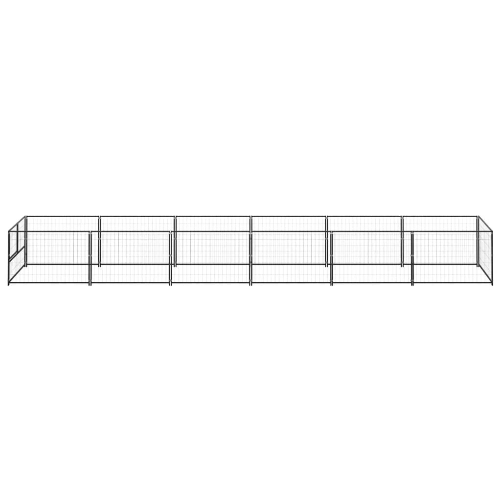 Psí kotec černý 6 m² ocel