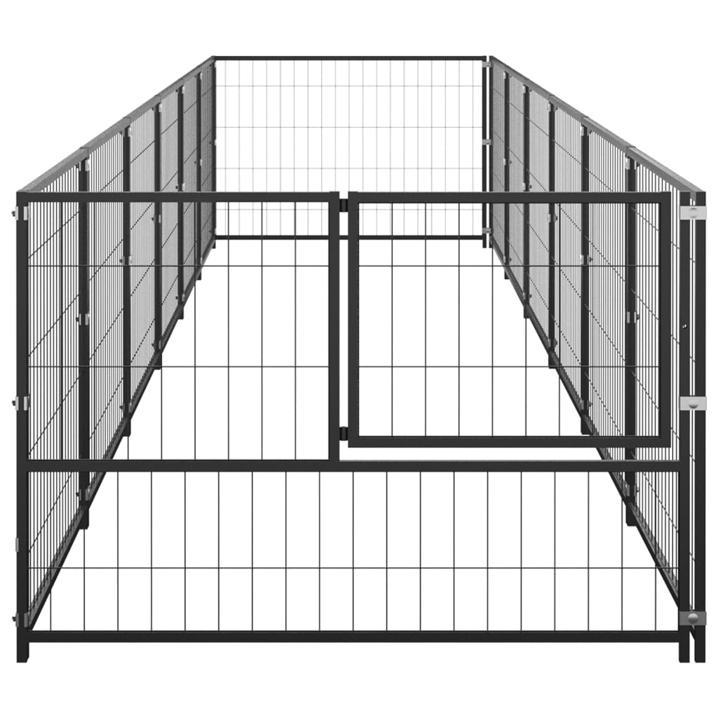 Psí kotec černý 6 m² ocel