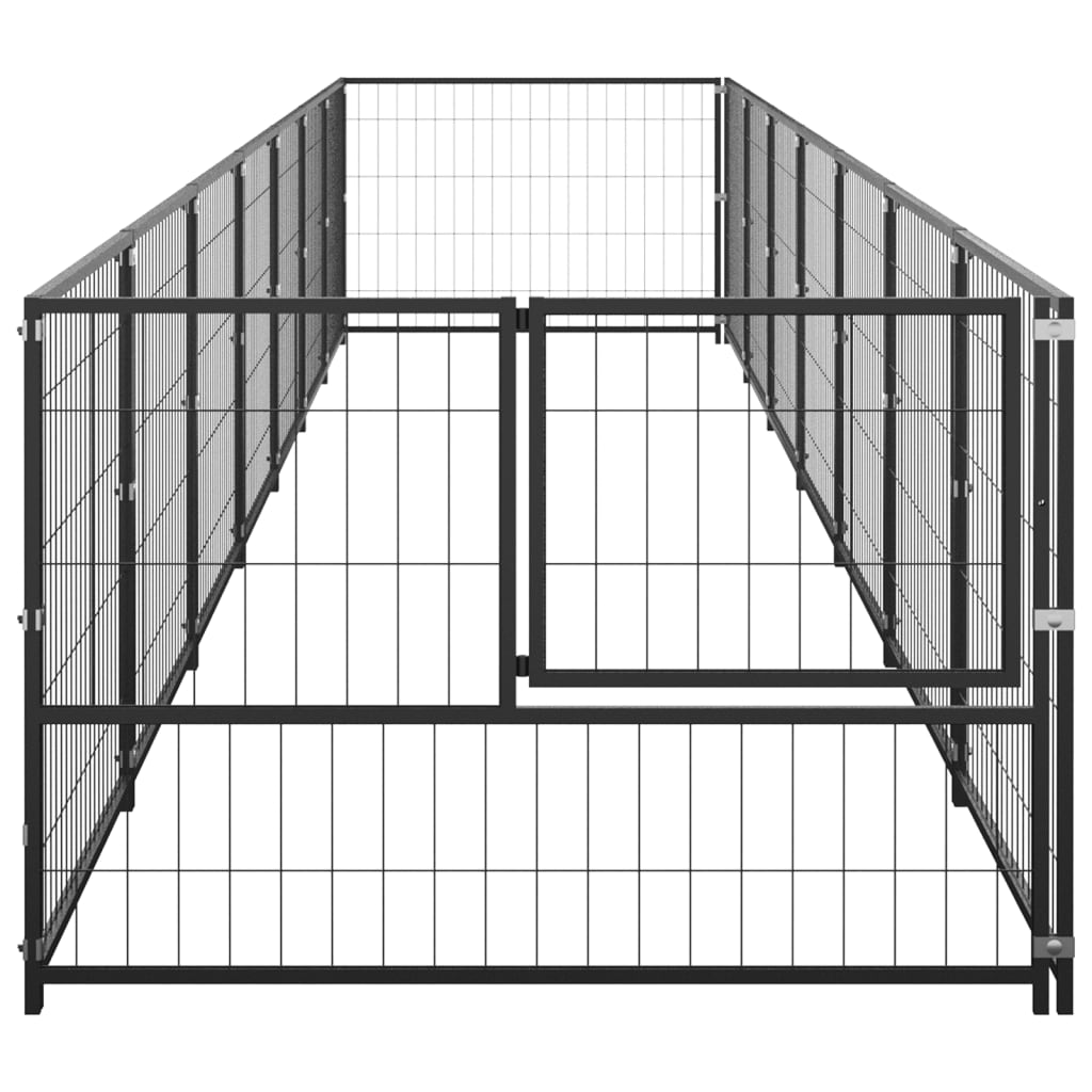 Psí kotec černý 7 m² ocel