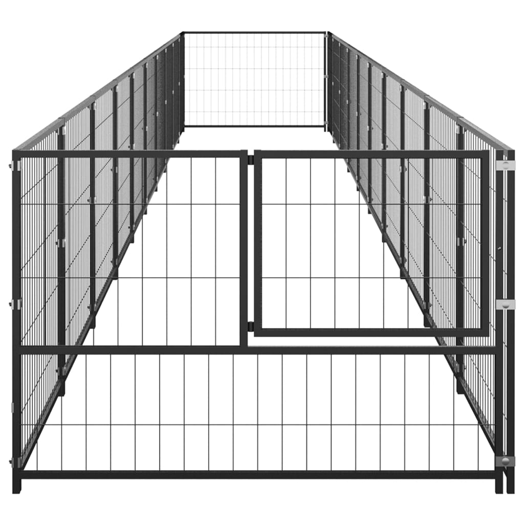 Psí kotec černý 10 m² ocel