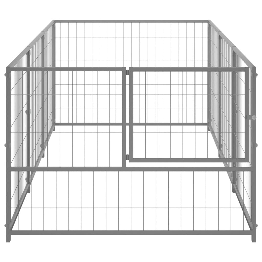 Psí kotec stříbrný 3 m² ocel