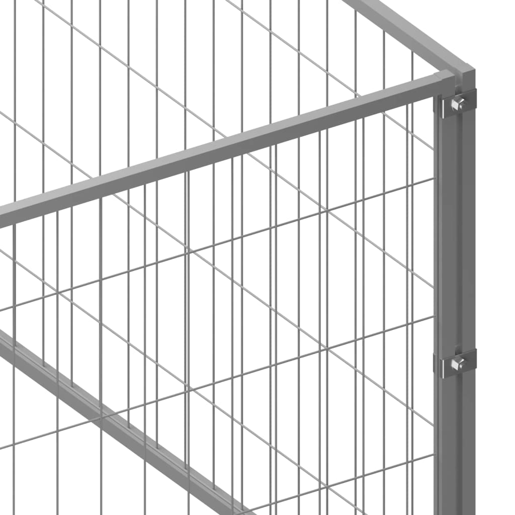 Psí kotec stříbrný 3 m² ocel