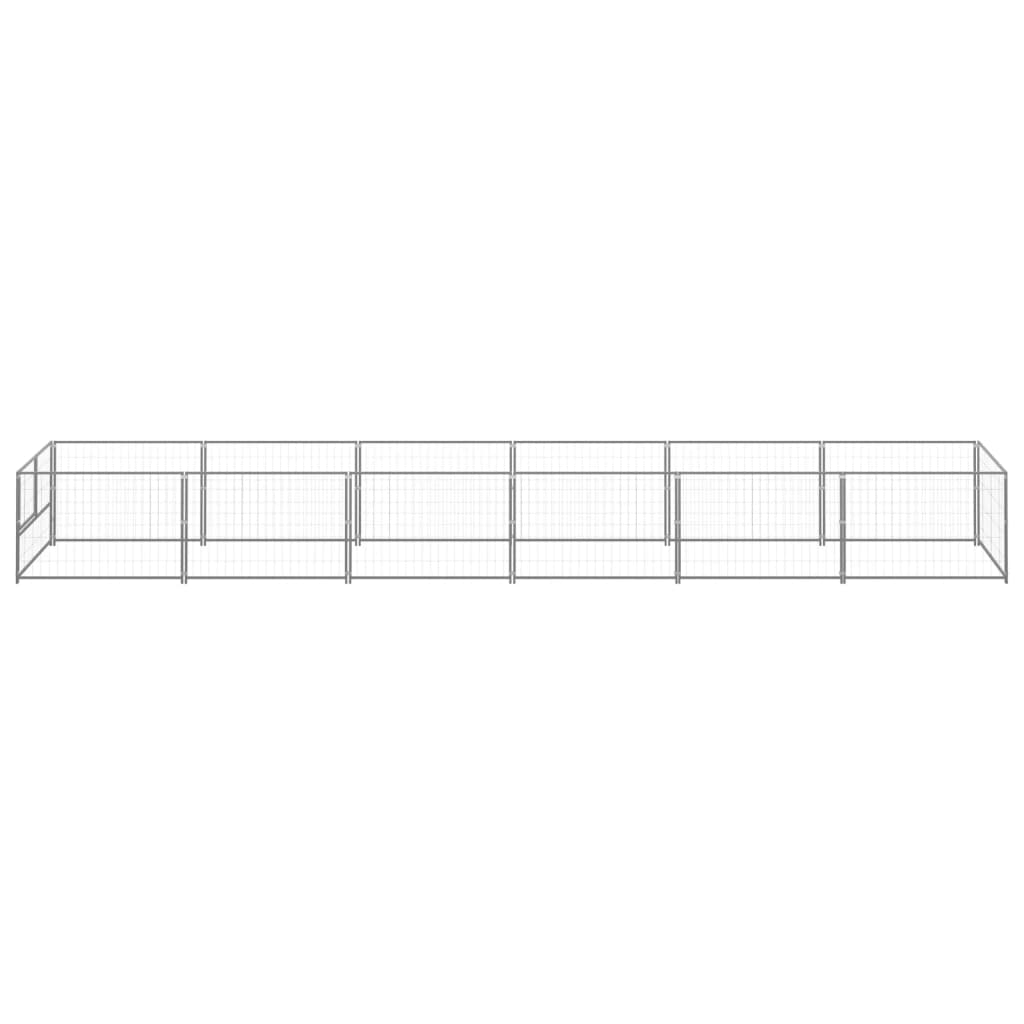Psí kotec stříbrný 6 m² ocel