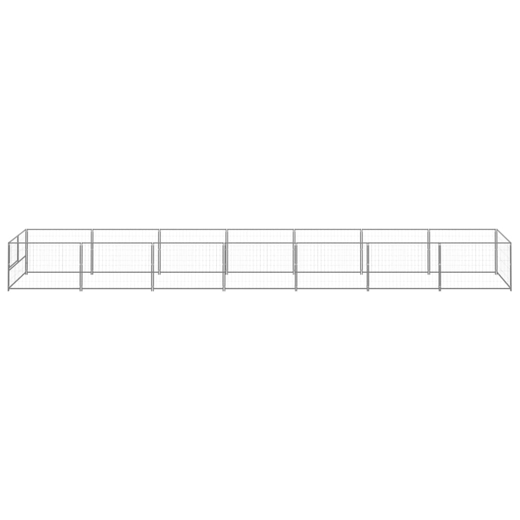 Psí kotec stříbrný 7 m² ocel