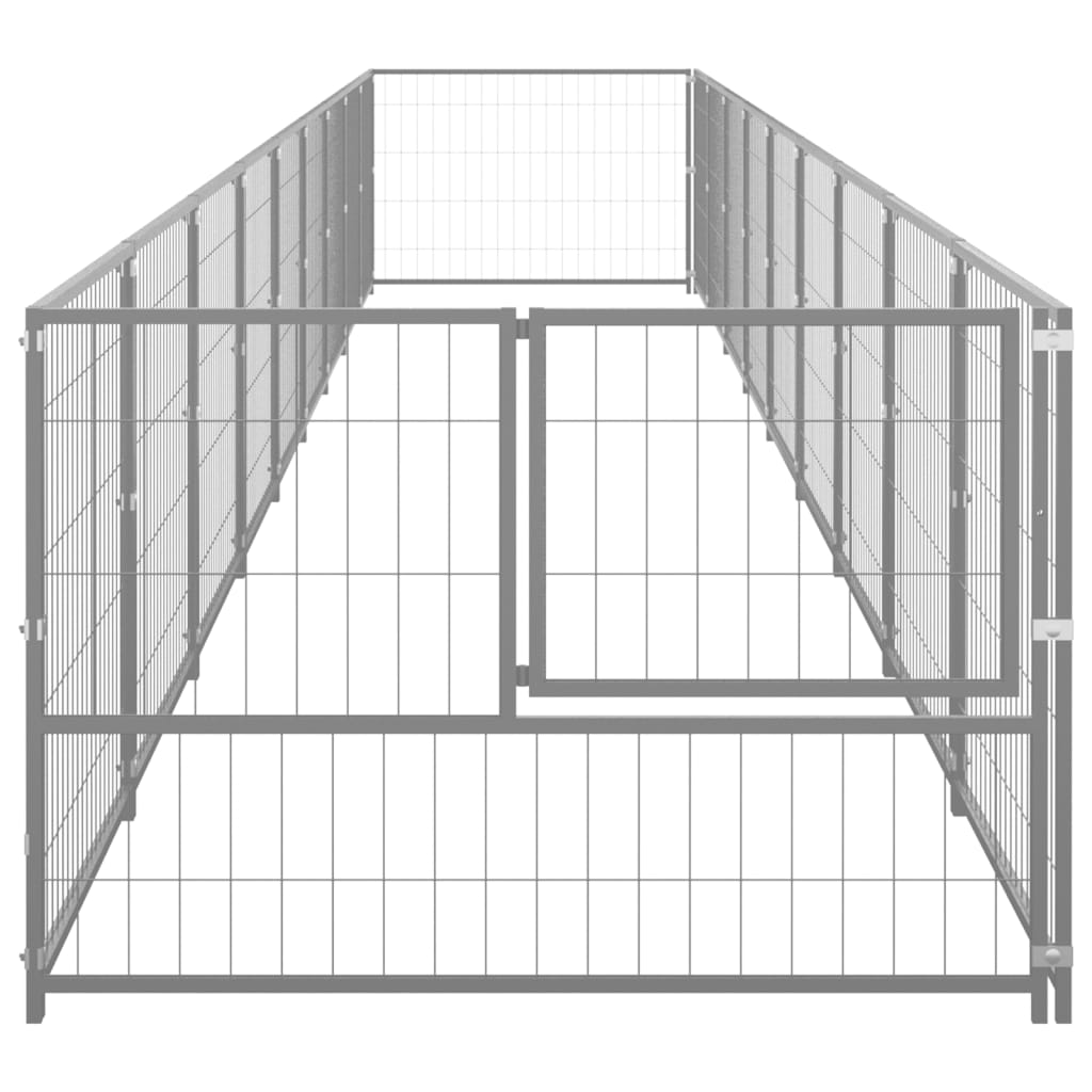 Psí kotec stříbrný 9 m² ocel