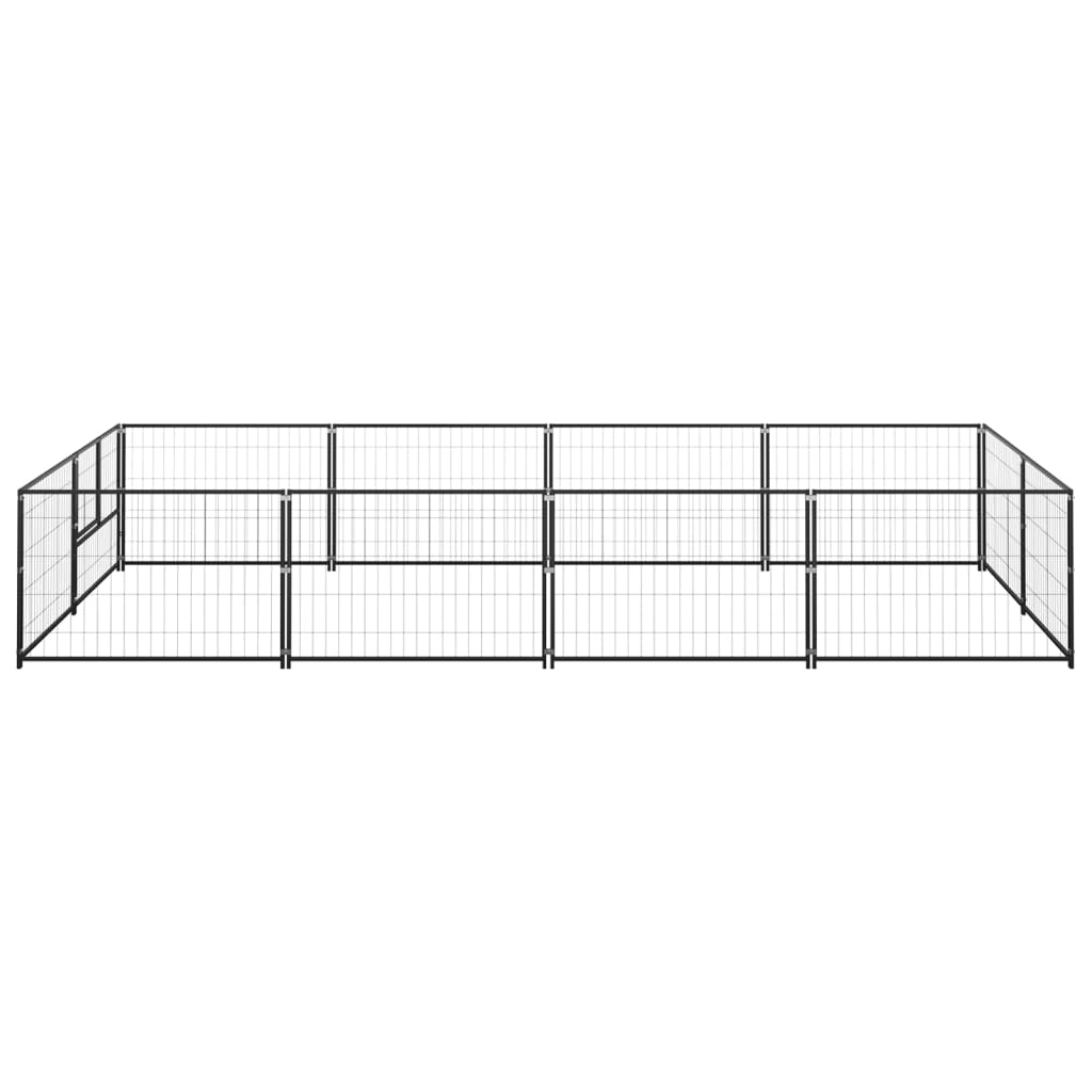 Psí kotec černý 8 m² ocel