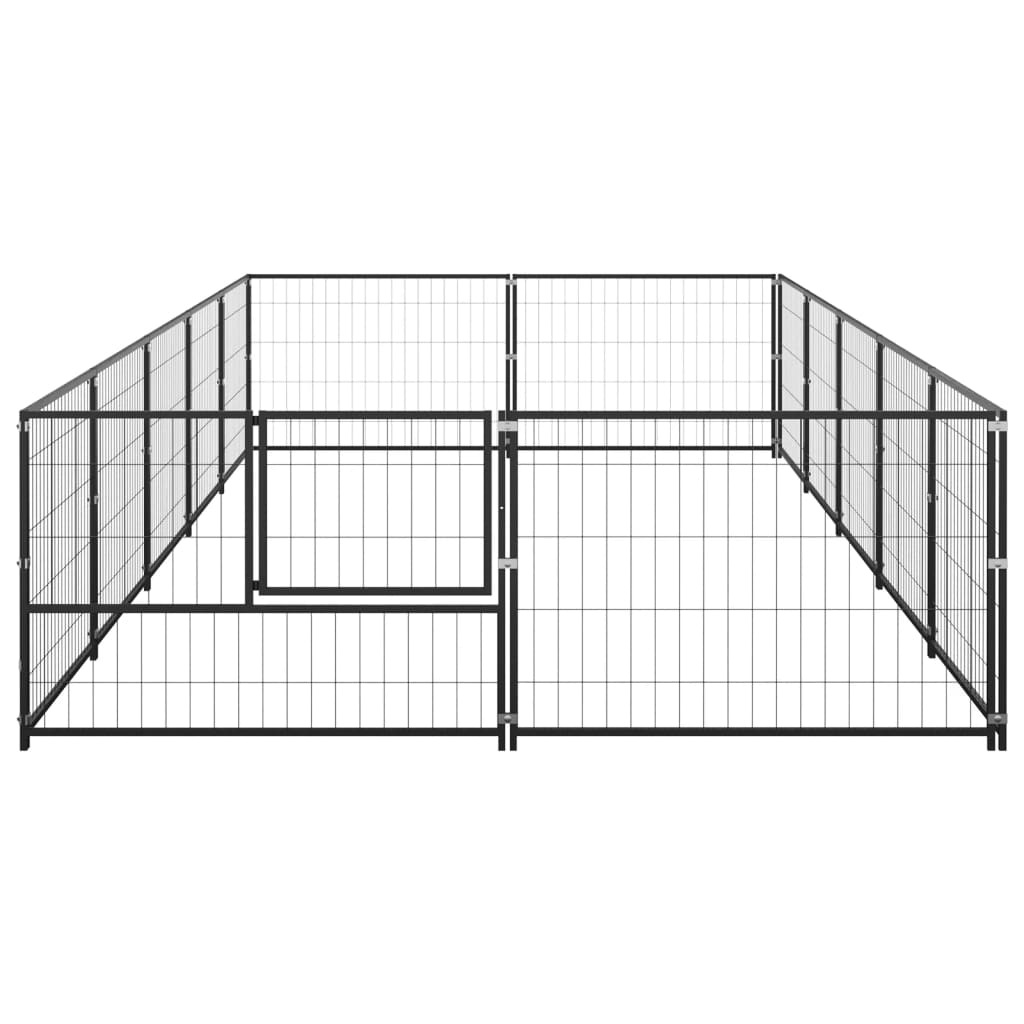 Psí kotec černý 10 m² ocel