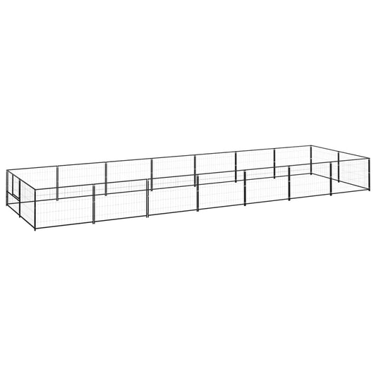 Psí kotec černý 14 m² ocel