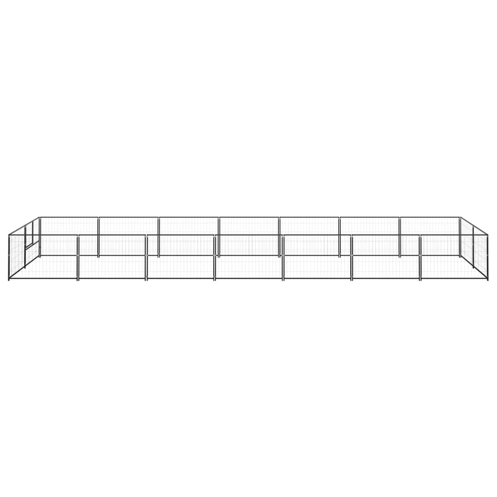 Psí kotec černý 14 m² ocel